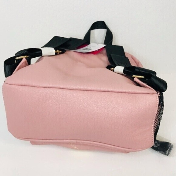New! Betsey Johnson Quilted Faux Leather Pink Heart Coin Pouch Book Bag Backpack - Picture 10 of 16